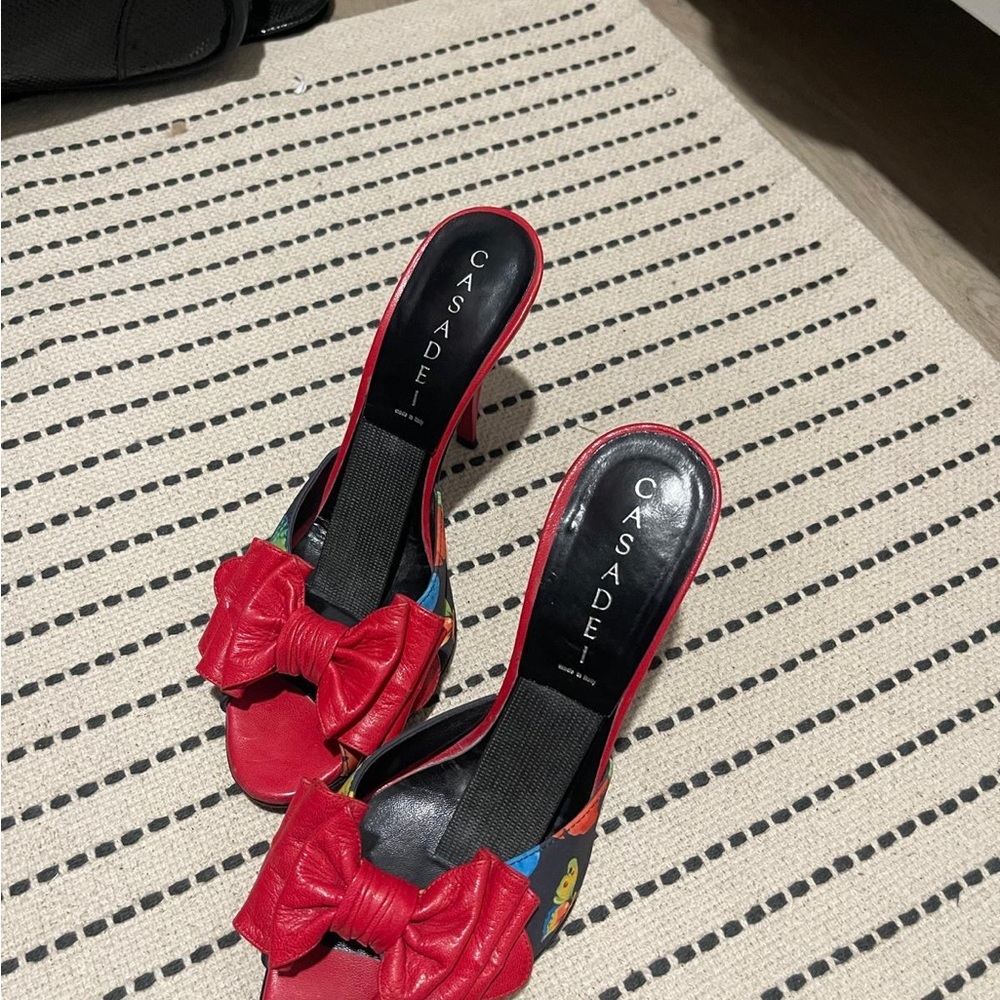 Casadei Red Bow Mules